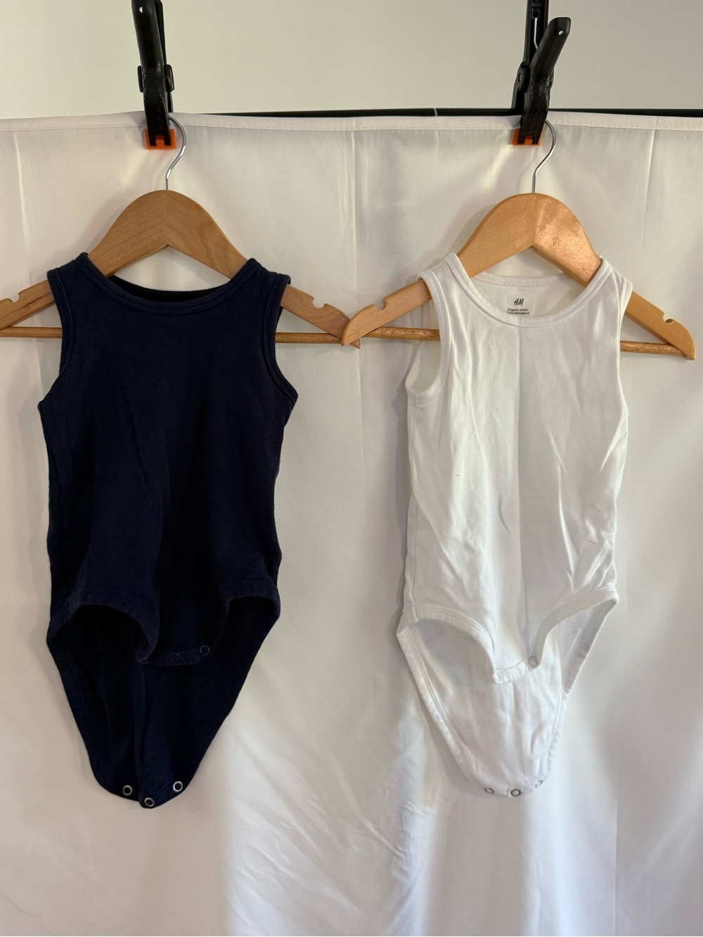 H&M Kids Sleeveless Bodysuits - Navy & White Set